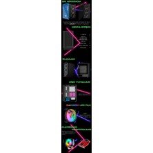 Gametech Fortes Raınbow 4X120MM Fan Gamıng Oyuncu Bilgisayar Kasası