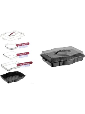 Bursev Dikdörtgen Pasta ve Börek 59044 Borcam Saklama ve Taşıma Kabı Seti