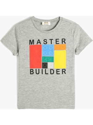 Koton Baskılı Gri Erkek Çocuk T-Shirt 3SKB10063TK