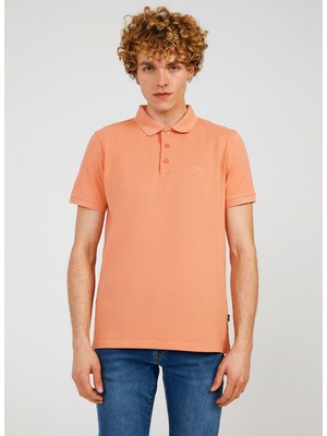 The Crow Polo Yaka Düz Somon Erkek T-Shirt TC461310