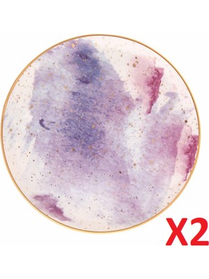 Porland Cosmos Desen Düz Tabak 24CM 2'li 04ALM006673