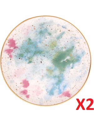Porland Cosmos Desen Düz Tabak 24CM 2'li 04ALM006671