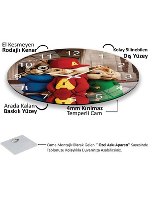 Emya Home Alvin Çocuk Odası Cam Saat - 40 cm