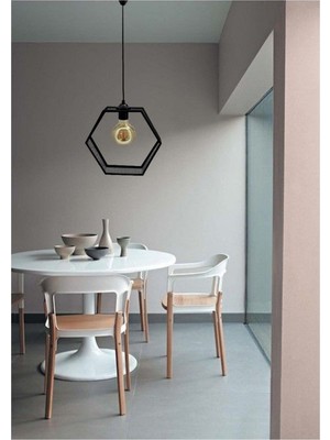 365gunserisonu Endüstriyel Tel Kafes Altıgen Model Tekli Sarkıt Salon Hol Mutfak Avize Modelleri