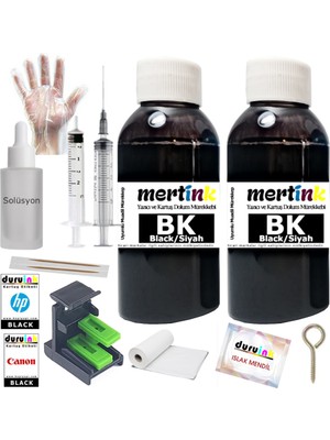 Mertink Canon Pg-46 Cl-56 Uyumlu Kartuş Dolum Seti 2X100ML Siyah Mürekkep