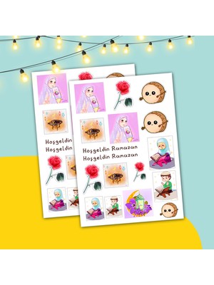 Fatofotofan Özel Çizimli Hoşgeldin Ramazan Sticker Seti A5