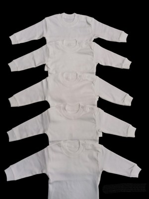 Özdemirli Bebe Uzun Kollu Omuzdan Çıtçıtlı Bisiklet Yaka Bebek Üst Badisi (5li Paket)