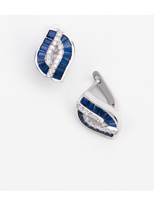 So CHIC Minimal Tasarım 18 Ayar Beyaz Altın Kaplama Gümüş Küpe