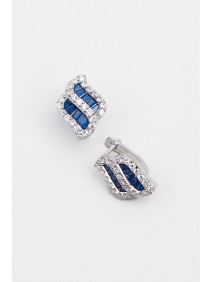 So CHIC Minimal Tasarım 18 Ayar Beyaz Altın Kaplama Gümüş Küpe