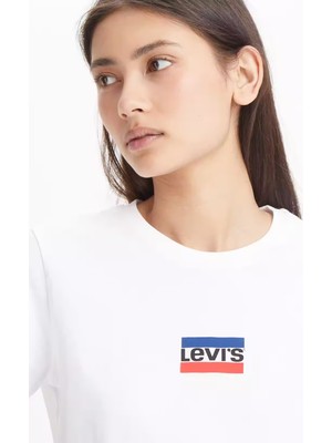 Levi's Logo Baskılı Bisiklet Yaka % 100 Pamuk Regular Fit T Shirt Kadın T Shirt A2086