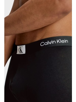 Calvin Klein Logolu Pamuklu 3 Pack Boxer Erkek Boxer 000NB3528A Ub1