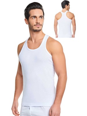 Seher Yıldızı Erkek Pamuklu Ribana Rambo Atlet 6'lı Paket Beyaz Esnek Kumaşlı Konforlu İç Giyim