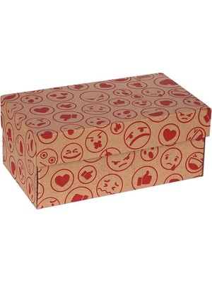 Emoji Baskılı Hamburger Kutusu 24X14X10 cm - 100 Adet