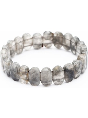 Tesbihname Gri Kristal Kuvars Doğaltaş Rolex Kadın Bileklik