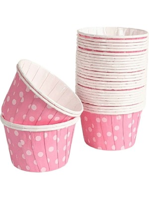 Dolphin Açık Pembe Puantiyeli Muffin Kek Kapsülü 50LI - V