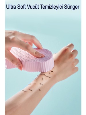 Kustar 3D Sihirli Ultra Soft Yumuşak Banyo Duş Süngeri Cild Temizleyici Vucüt Kesesi Yoğun Köpük Süngeri