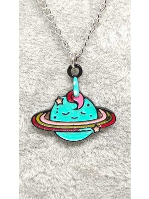 Tuna Takı & Aksesuar Mineli Unicorn Satürn Kolye Çocuk Kolye