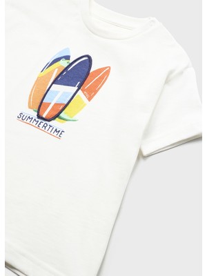 Mayoral Erkek Bebek Baskılı T-Shirt Krem 102010