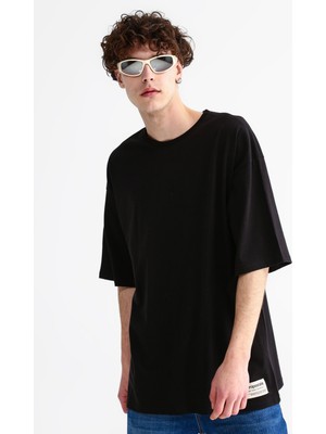 Aeropostale Bisiklet Yaka Baskılı Siyah Erkek T-Shirt E-Back