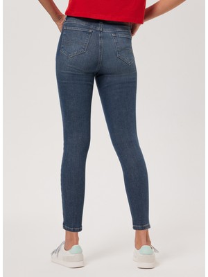Lee Cooper Orta Bel Dar Paça Skinny Fit Kadın Denim Pantolon 232 Lcf 121005 Jamy Blue Bleach