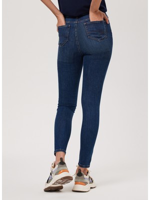 Lee Cooper Yüksek Bel Dar Paça Skinny Fit Kadın Denim Pantolon 232 Lcf 121008 Jaycee Blue Stone