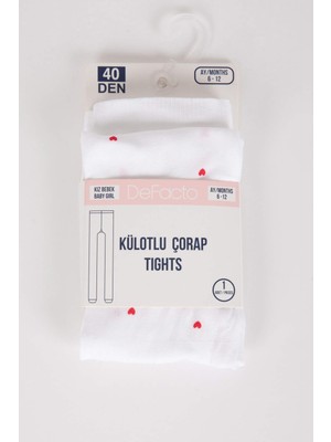 DeFacto Kız Bebek Kaydırmaz Taban 40 Denye Külotlu Çorap A1522A5NS