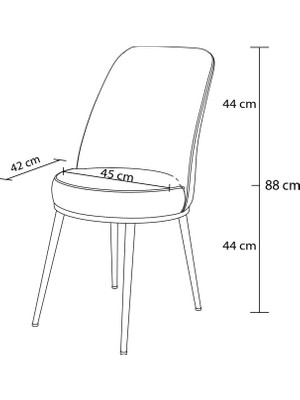 Hoopsii Lavin 6 Adet Kahverengi Metal Ayaklı 1. Kalite Keten Kumaş Mutfak Sandalyesi