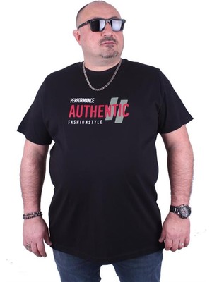Starbattal Büyük Beden Erkek Baskılı Tişört Authentic 23134 Siyah10