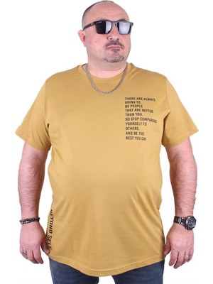 Starbattal Büyük Beden Erkek Baskılı Tişört Beyond Self 23128 Limon10
