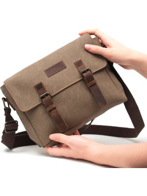 Gillario Kanvas - Deri Koyu Vizon Postacı Çanta - DESIGN01