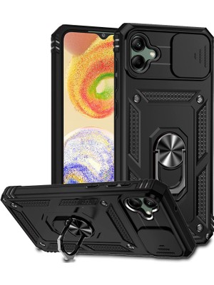 Pilanix Samsung Galaxy A04 Kılıf Ultra Korumalı Yüzüklü Manyetik Sürgülü Vega Kapak