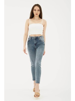 Fashion Friends Kadın Jean Pantolon Buz Mavisi 23Y0792K1