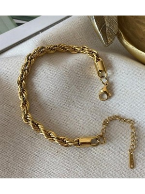 Eylül Naz Eylülaksesuar Paslanmaz Çelik Kalın Burgu Zincir Bileklik (Kalın Halat Zincir Bileklik)