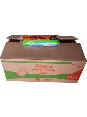 Arma Standart Büyük Boy 50 Litre Çöp Torbası Poşeti / 65 x 80 cm - Mavi - 10 Adetlik 50 Rulo / Koli