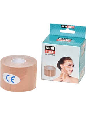 Kinetape Yüz Gerdirme Bandı  Oluşumunu Engellemeye  Bandı Yüz Germe 5 cm x 5 m Ten Rengi