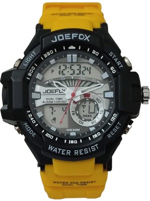 Joefox Erkek Kol Saati Dijital Analog Silikon Kordon Sarı 1707