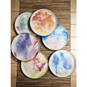 Cosmos Karma Desen Pasta Tabağı 20CM 6'lı