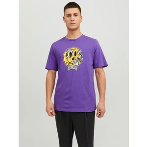 Jack & Jones Jorcrown Skull Tee Ss Crew Neck Fst Mor Erkek T-Shirt 12232656-Deep