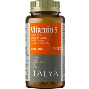 Vitamin 5 Arı Sütü, Polen, Kırmızı Kore Ginseng, Propolis, Vitamin C İçeren Takviye Edici Gıda