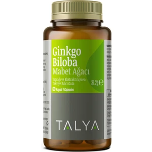 Ginkgo Biloba Mabet Ağacı Yaprağı ve Ekstraktı İçeren Takviye Edici Gıda, 60 Kapsül
