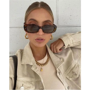 Chunky Frame Vintage Leopar Güneş Gözlüğü