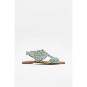 Yeşil Kadın Düz Sandalet