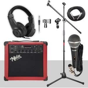 MGA-25RD-PAK Elektro Gitar Amfisi 25 Watt USB Bluetooth ve Şarjlı (Amfi Mikrofon Stand Kulaklık Jack Kablo)