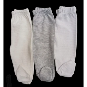 Özdemirli Bebe Bebek Patikli Alt Hava Alır Kumaş Düz Renk (3 Lü Paket Beyaz-Krem-Gri )10