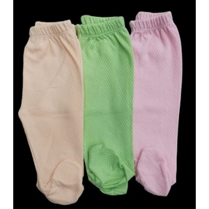 Özdemirli Bebe Bebek Patikli Alt Hava Alır Kumaş Düz Renk (3 Lü Paket Çağla-Somon-Pembe)10