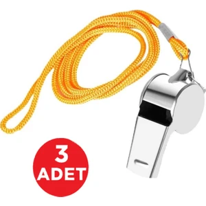 3 Adet Metal Ipli Düdük Deprem Düdüğü Hakem Düdüğü