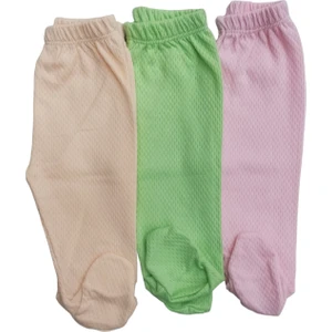 Bebek Patikli Alt Hava Alır Kumaş Düz Renk (3 Lü Paket Çağla-Somon-Pembe)10