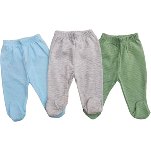 Bebek Patikli Alt Hava Alır Kumaş Düz Renk (3 Lü Paket Küf-Gri- Su Yeşili)10