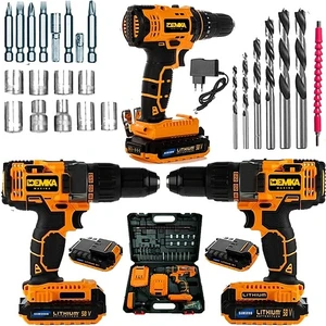 58V8AH C-E-S Seri Darbeli Metal Şanzuman Şarjlı Çift Akülü Matkap 27PRÇ Uç Setli