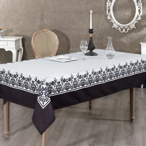 Solinas Collection Dijital Baskılı Pano Beyaz-Siyah Masa Örtüsü